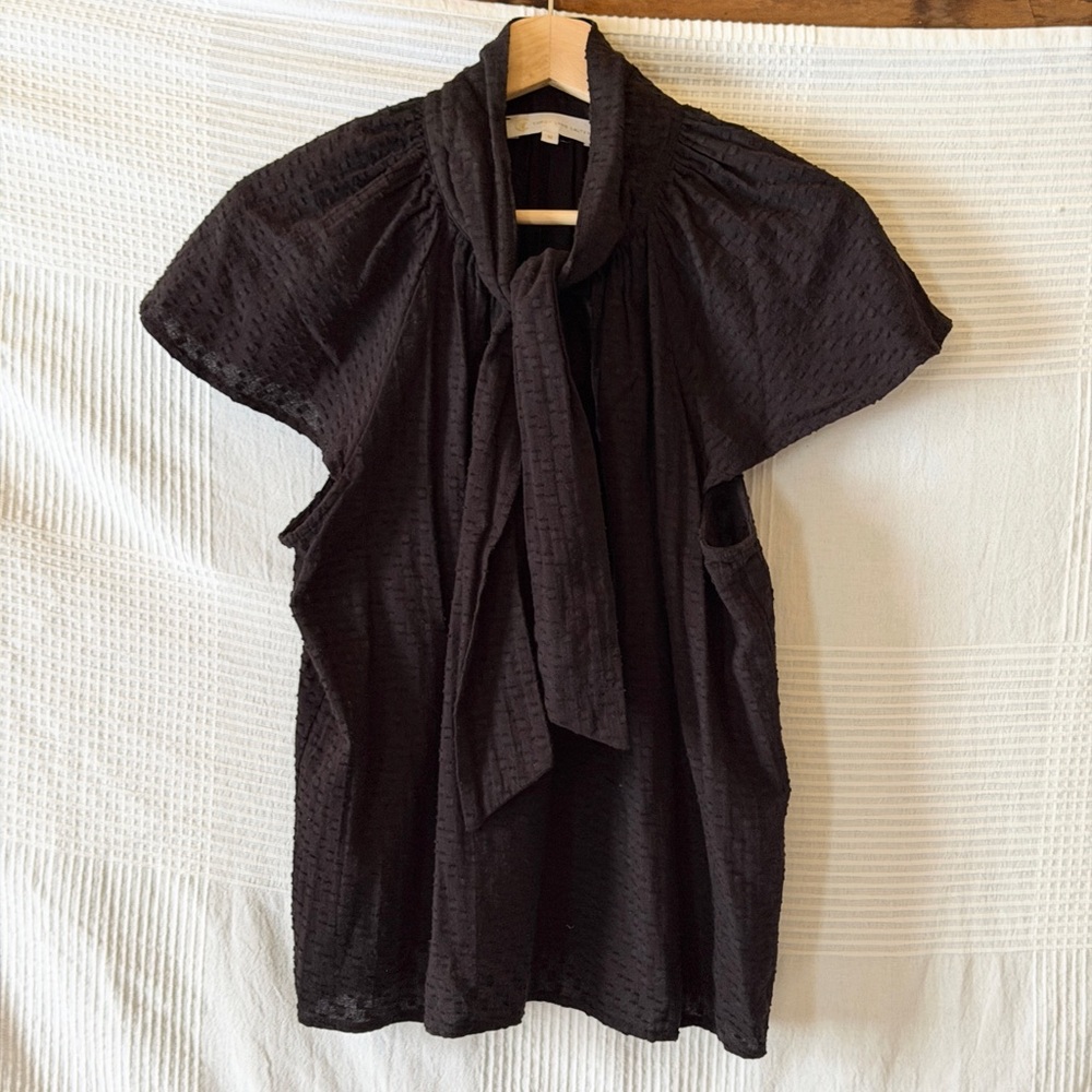 Corey Lynn Calter Black Textured Blouse